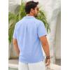 imageRuncati Mens Button Down Guayabera Shirts Short Sleeve Cuban Casual Summer Linen Shirt Beach Mexican Hippie Wedding TopsSky Blue
