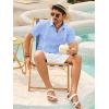 imageRuncati Mens Button Down Guayabera Shirts Short Sleeve Cuban Casual Summer Linen Shirt Beach Mexican Hippie Wedding TopsSky Blue
