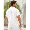 imageRuncati Mens Button Down Guayabera Shirts Short Sleeve Cuban Casual Summer Linen Shirt Beach Mexican Hippie Wedding TopsWhite
