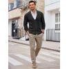 imageRuncati Mens Cardigan Sweater Cable Knit Button Down Shawl Collar Casual Long Sleeve Fall Winter SweatersBlack