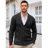 imageRuncati Mens Cardigan Sweater Cable Knit Button Down Shawl Collar Casual Long Sleeve Fall Winter SweatersBlack