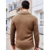 imageRuncati Mens Cardigan Sweater Cable Knit Button Down Shawl Collar Casual Long Sleeve Fall Winter SweatersBrown