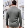 imageRuncati Mens Cardigan Sweater Cable Knit Button Down Shawl Collar Casual Long Sleeve Fall Winter SweatersGrey