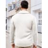 imageRuncati Mens Cardigan Sweater Cable Knit Button Down Shawl Collar Casual Long Sleeve Fall Winter SweatersWhite