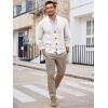 imageRuncati Mens Cardigan Sweater Cable Knit Button Down Shawl Collar Casual Long Sleeve Fall Winter SweatersWhite