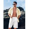 imageRuncati Mens Hawaiian Shirt Short Sleeve Button Down Summer Beach Vacation Cotton Linen ShirtsBeige