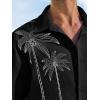 imageRuncati Mens Hawaiian Shirt Short Sleeve Button Down Summer Beach Vacation Cotton Linen ShirtsBlack