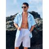 imageRuncati Mens Hawaiian Shirt Short Sleeve Button Down Summer Beach Vacation Cotton Linen ShirtsBlue