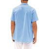 imageRuncati Mens Hawaiian Shirt Short Sleeve Button Down Summer Beach Vacation Cotton Linen ShirtsBlue