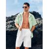 imageRuncati Mens Hawaiian Shirt Short Sleeve Button Down Summer Beach Vacation Cotton Linen ShirtsMint Color