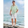 imageRuncati Mens Hawaiian Shirt Short Sleeve Button Down Summer Beach Vacation Cotton Linen ShirtsMint Color