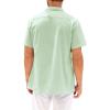 imageRuncati Mens Hawaiian Shirt Short Sleeve Button Down Summer Beach Vacation Cotton Linen ShirtsMint Color