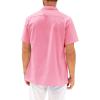 imageRuncati Mens Hawaiian Shirt Short Sleeve Button Down Summer Beach Vacation Cotton Linen ShirtsPink