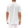imageRuncati Mens Hawaiian Shirt Short Sleeve Button Down Summer Beach Vacation Cotton Linen ShirtsWhite