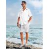 imageRuncati Mens Hawaiian Shirt Short Sleeve Button Down Summer Beach Vacation Cotton Linen ShirtsWhite