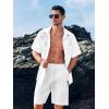 imageRuncati Mens Hawaiian Shirt Short Sleeve Button Down Summer Beach Vacation Cotton Linen ShirtsWhite