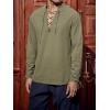 imageRuncati Mens Medieval Pirate Shirt Steampunk Renaissance Viking Retro Long Sleeve Lace Up Mercenary Halloween Costume TopsArmy Green
