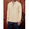 imageRuncati Mens Medieval Pirate Shirt Steampunk Renaissance Viking Retro Long Sleeve Lace Up Mercenary Halloween Costume TopsBeige