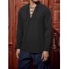 imageRuncati Mens Medieval Pirate Shirt Steampunk Renaissance Viking Retro Long Sleeve Lace Up Mercenary Halloween Costume TopsBlack
