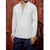 imageRuncati Mens Medieval Pirate Shirt Steampunk Renaissance Viking Retro Long Sleeve Lace Up Mercenary Halloween Costume TopsWhite