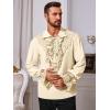 imageRuncati Mens Pirate Shirt Ruffle Renaissance Victorian Vampire Poet Shirts Steampunk Gothic Medieval Lace CostumeBeige