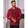 imageRuncati Mens Pirate Shirt Ruffle Renaissance Victorian Vampire Poet Shirts Steampunk Gothic Medieval Lace CostumeRed