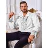 imageRuncati Mens Pirate Shirt Ruffle Renaissance Victorian Vampire Poet Shirts Steampunk Gothic Medieval Lace CostumeWhite