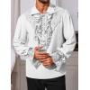 imageRuncati Mens Pirate Shirt Ruffle Renaissance Victorian Vampire Poet Shirts Steampunk Gothic Medieval Lace CostumeWhite