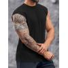 imageRuncati Mens Workout Tank Top Sleeveless Shirt Quick Dry Muscle Gym Bodybuilding Fitness Training T ShirtsBlack