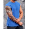 imageRuncati Mens Workout Tank Top Sleeveless Shirt Quick Dry Muscle Gym Bodybuilding Fitness Training T ShirtsBlue