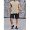 imageRuncati Mens Workout Tank Top Sleeveless Shirt Quick Dry Muscle Gym Bodybuilding Fitness Training T ShirtsKhaki
