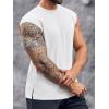 imageRuncati Mens Workout Tank Top Sleeveless Shirt Quick Dry Muscle Gym Bodybuilding Fitness Training T ShirtsWhite