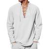 imageRuncati Mens Medieval Pirate Shirt Steampunk Renaissance Viking Retro Long Sleeve Lace Up Mercenary Halloween Costume TopsWhite