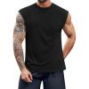 imageRuncati Mens Workout Tank Top Sleeveless Shirt Quick Dry Muscle Gym Bodybuilding Fitness Training T ShirtsBlack