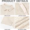 imageRuncati Mens Button Down Knit Shirt Short Sleeve Crochet Shirts Casual Hollow Out Summer Beach Vacation TopsBeige