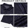 imageRuncati Mens Button Down Knit Shirt Short Sleeve Crochet Shirts Casual Hollow Out Summer Beach Vacation TopsNavy