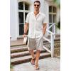 imageRuncati Mens Button Down Knit Shirt Short Sleeve Crochet Shirts Casual Hollow Out Summer Beach Vacation TopsWhite