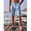 imageRuncati Mens Golf Shorts Flat Front Chino Casual Cotton Dress Work Shorts for MenLight Blue