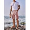 imageRuncati Mens Golf Shorts Flat Front Chino Casual Cotton Dress Work Shorts for MenPink