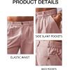 imageRuncati Mens Golf Shorts Flat Front Chino Casual Cotton Dress Work Shorts for MenPink