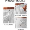 imageRuncati Mens Golf Shorts Flat Front Chino Casual Cotton Dress Work Shorts for MenWhite