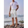 imageRuncati Mens Golf Shorts Flat Front Chino Casual Cotton Dress Work Shorts for MenWhite