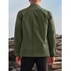 imageRuncati Mens Lightweight Safari Jacket Button Up Cotton Outdoor Military Cargo Long Sleeve OutwearArmy Green