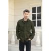 imageRuncati Mens Lightweight Safari Jacket Button Up Cotton Outdoor Military Cargo Long Sleeve OutwearArmy Green