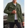 imageRuncati Mens Lightweight Safari Jacket Button Up Cotton Outdoor Military Cargo Long Sleeve OutwearArmy Green