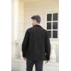 imageRuncati Mens Lightweight Safari Jacket Button Up Cotton Outdoor Military Cargo Long Sleeve OutwearBlack