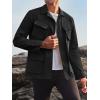 imageRuncati Mens Lightweight Safari Jacket Button Up Cotton Outdoor Military Cargo Long Sleeve OutwearBlack