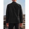 imageRuncati Mens Lightweight Safari Jacket Button Up Cotton Outdoor Military Cargo Long Sleeve OutwearBlack