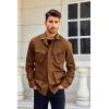 imageRuncati Mens Lightweight Safari Jacket Button Up Cotton Outdoor Military Cargo Long Sleeve OutwearBrown