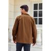 imageRuncati Mens Lightweight Safari Jacket Button Up Cotton Outdoor Military Cargo Long Sleeve OutwearBrown
